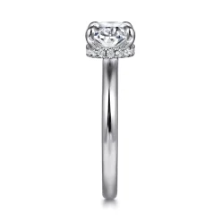 Sale Gabriel & Co. Sandi - 14K White Gold East West Oval Diamond Engagement Ring