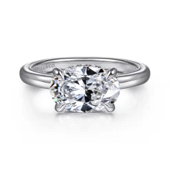 Sale Gabriel & Co. Sandi - 14K White Gold East West Oval Diamond Engagement Ring