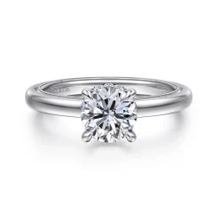 Hot Gabriel & Co. Sandi - 14K White Gold Round Diamond Engagement Ring