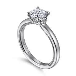 Hot Gabriel & Co. Sandi - 14K White Gold Round Diamond Engagement Ring