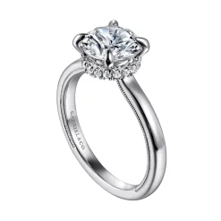 Best Gabriel & Co. Sandi - 14K White Gold Round Diamond Engagement Ring