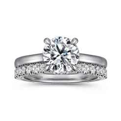 Best Gabriel & Co. Sandi - 14K White Gold Round Diamond Engagement Ring