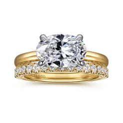Best Gabriel & Co. Sandi - 14K White-Yellow Gold East West Oval Diamond Engagement Ring