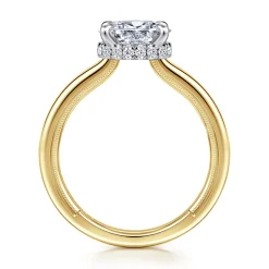 Hot Gabriel & Co. Sandi - 14K White-Yellow Gold East West Oval Diamond Engagement Ring