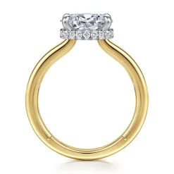 Hot Gabriel & Co. Sandi - 14K White-Yellow Gold East West Oval Diamond Engagement Ring