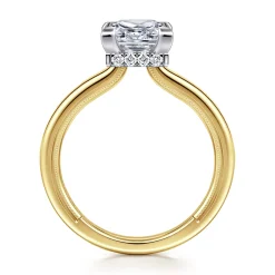 Gabriel & Co. Sandi - 14K White-Yellow Gold East West Princess Cut Diamond Engagement Ring