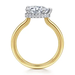 Hot Gabriel & Co. Sandi - 14K White-Yellow Gold East West Pear Shape Diamond Engagement Ring
