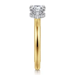 Hot Gabriel & Co. Sandi - 14K White-Yellow Gold East West Pear Shape Diamond Engagement Ring