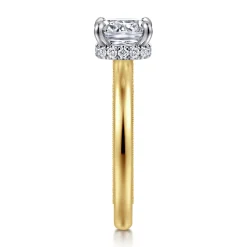 Gabriel & Co. Sandi - 14K White-Yellow Gold East West Cushion Cut Diamond Engagement Ring