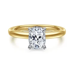 Online Gabriel & Co. Sandi - 14K White-Yellow Gold Elongated Cushion Diamond Engagement Ring