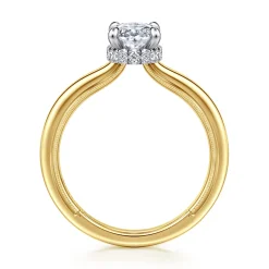 Clearance Gabriel & Co. Sandi - 14K White-Yellow Gold Oval Diamond Engagement Ring