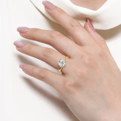 Gabriel & Co. Sandi - 14K White-Yellow Gold Round Diamond Engagement Ring