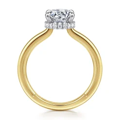 Gabriel & Co. Sandi - 14K White-Yellow Gold Round Diamond Engagement Ring