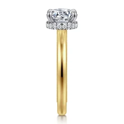 Gabriel & Co. Sandi - 14K White-Yellow Gold Round Diamond Engagement Ring