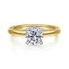 New Gabriel & Co. Sandi - 14K White-Yellow Gold Round Diamond Engagement Ring