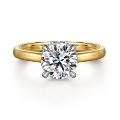 Outlet Gabriel & Co. Sandi - 14K White-Yellow Round Diamond Engagement Ring