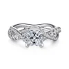 Gabriel & Co. Sandrine - 14K White Gold Princess Cut Diamond Twisted Engagement Ring