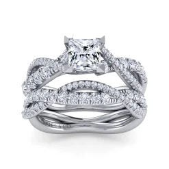 Gabriel & Co. Sandrine - 14K White Gold Princess Cut Diamond Twisted Engagement Ring