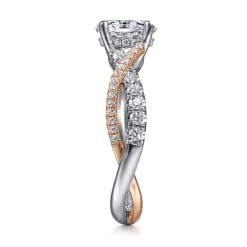 Online Gabriel & Co. Sandrine - 14K White-Rose Gold Oval Diamond Twisted Engagement Ring