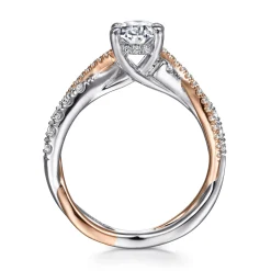Online Gabriel & Co. Sandrine - 14K White-Rose Gold Oval Diamond Twisted Engagement Ring