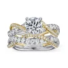 New Gabriel & Co. Sandrine - 14K White-Yellow Gold Round Diamond Twisted Engagement Ring