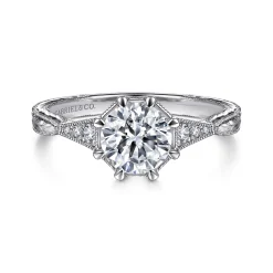 Gabriel & Co. Sanna - 14K White Gold Round Diamond Engagement Ring