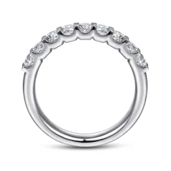 Online Gabriel & Co. Sardegna - 14K White Gold Round 9 Stone Diamond Anniversary Band - 0.7 ct