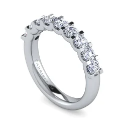 Gabriel & Co. Sardegna - 14K White Gold Round 9 Stone Diamond Anniversary Band - 0.95 ct