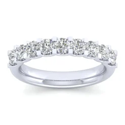Gabriel & Co. Sardegna - 14K White Gold Round 9 Stone Diamond Anniversary Band - 0.95 ct