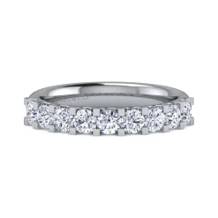 Gabriel & Co. Sardegna - 14K White Gold Round 9 Stone Diamond Anniversary Band - 0.95 ct