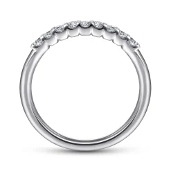 Discount Gabriel & Co. Sardegna - 14K White Gold Round 9 Stone Diamond Anniversary Band - 0.25 ct