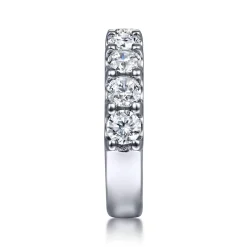 Clearance Gabriel & Co. Sardegna - 14K White Gold 9 Stone Shared Prong Round Diamond Anniversary Band - 1.9 ct