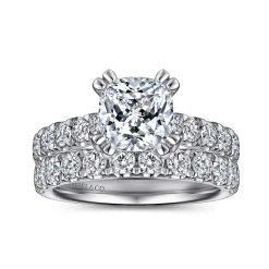 Hot Gabriel & Co. Sarita - 14K White Gold Cushion Cut Diamond Engagement Ring