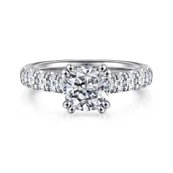 Outlet Gabriel & Co. Sarita - 14K White Gold Cushion Cut Diamond Engagement Ring