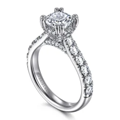 Outlet Gabriel & Co. Sarita - 14K White Gold Cushion Cut Diamond Engagement Ring