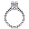 Hot Gabriel & Co. Sarita - 14K White Gold Emerald Cut Diamond Engagement Ring