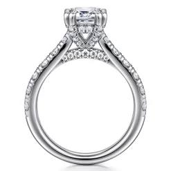 Hot Gabriel & Co. Sarita - 14K White Gold Emerald Cut Diamond Engagement Ring