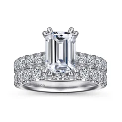 Outlet Gabriel & Co. Sarita - 14K White Gold Emerald Cut Diamond Engagement Ring