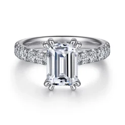Outlet Gabriel & Co. Sarita - 14K White Gold Emerald Cut Diamond Engagement Ring