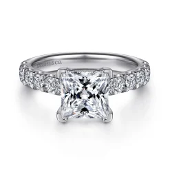 Clearance Gabriel & Co. Sarita - 14K White Gold Princess Cut Diamond Engagement Ring