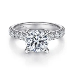 Discount Gabriel & Co. Sarita - 14K White Gold Round Diamond Engagement Ring