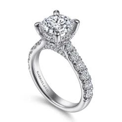 Discount Gabriel & Co. Sarita - 14K White Gold Round Diamond Engagement Ring