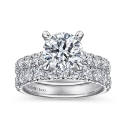 Discount Gabriel & Co. Sarita - 14K White Gold Round Diamond Engagement Ring