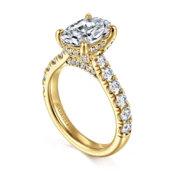 New Gabriel & Co. Sarita - 14K Yellow Gold Oval Diamond Engagement Ring
