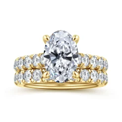 New Gabriel & Co. Sarita - 14K Yellow Gold Oval Diamond Engagement Ring