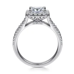 Hot Gabriel & Co. Savannah - 14K White Gold Princess Halo Diamond Engagement Ring