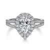Sale Gabriel & Co. Savannah - Platinum Pear Shape Halo Diamond Engagement Ring