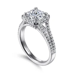 Clearance Gabriel & Co. Savannah - Platinum Princess Halo Diamond Engagement Ring