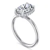 Hot Gabriel & Co. Seattle - 14K White Gold Oval Hidden Halo Diamond Engagement Ring