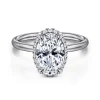 Sale Gabriel & Co. Seattle - 14K White Gold Oval Hidden Halo Diamond Engagement Ring
